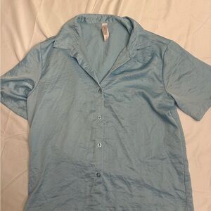 Auden Light Blue Button-Down Pajama Top